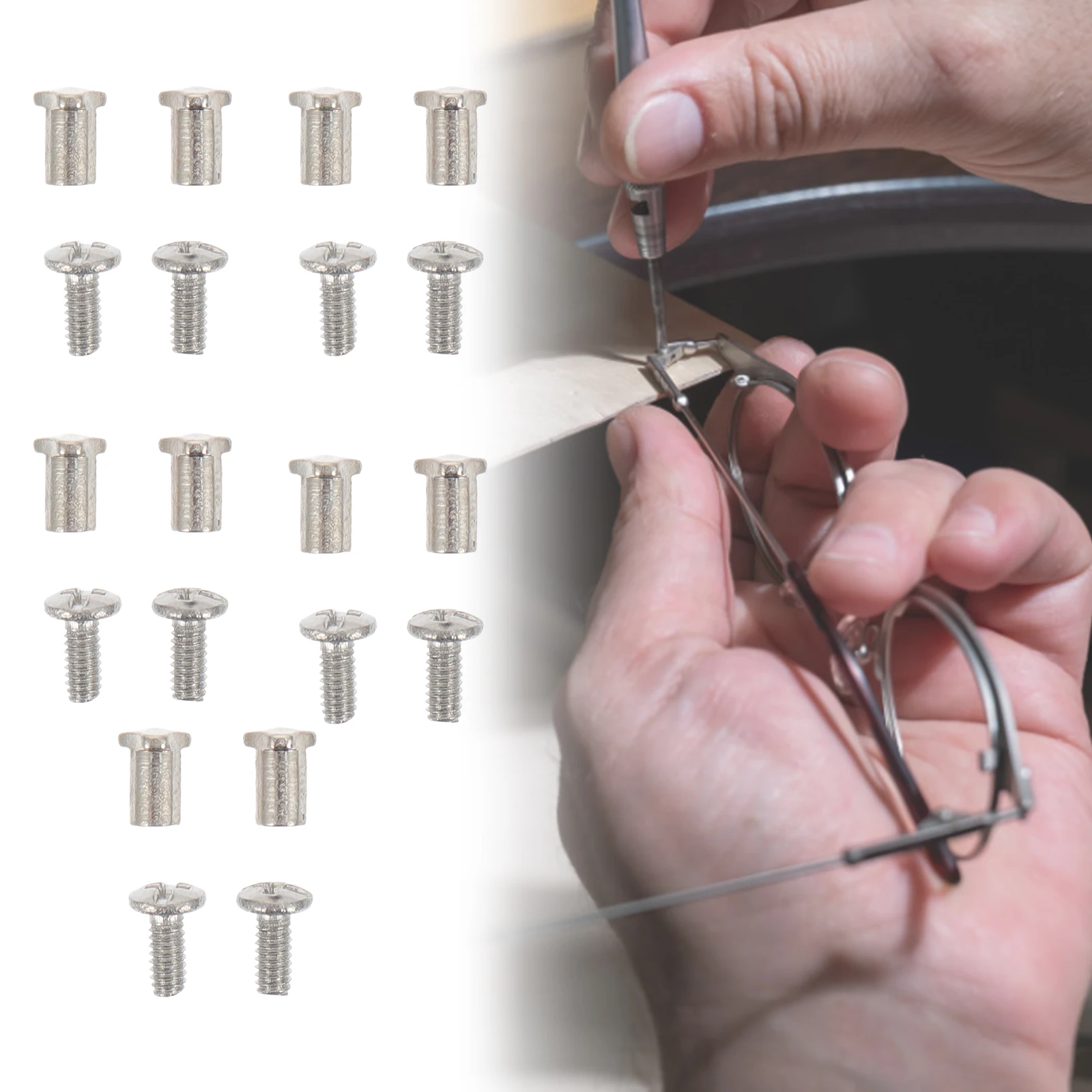 

2Sets Eyewear Screw Kit Long Lasting Fastening Effect for Spectacles Sunglasses Eyeglasses Accessories Eyeglasses Screws