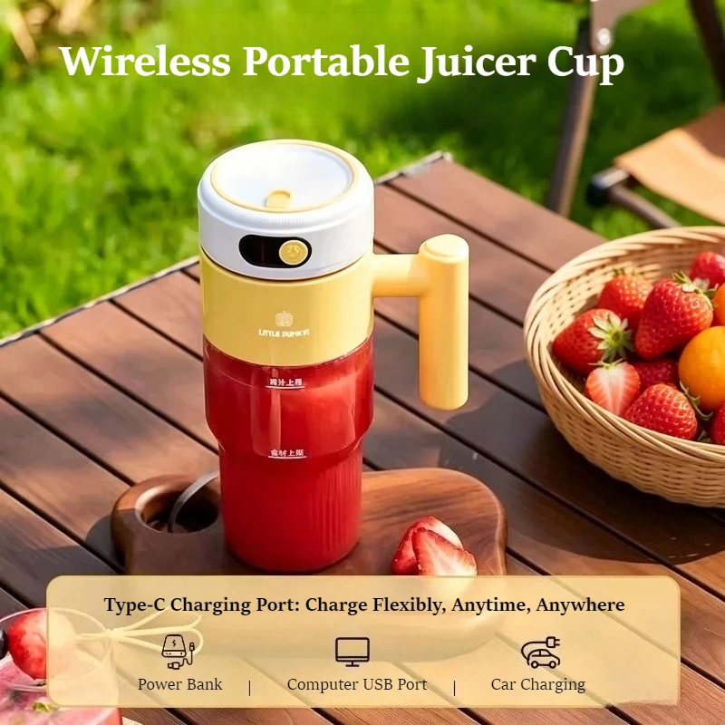 Portable Electric Juicer Cup, Wireless Mini Fruit Blender Multifunctional Household Juice Maker