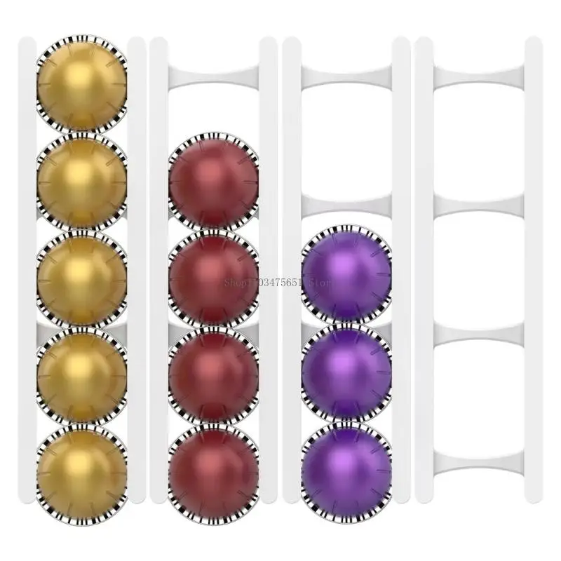  Extendable Coffee Capsules Wall Storage Rack Sticky Back Adhesive ABS Organizers Space Saving Efficient