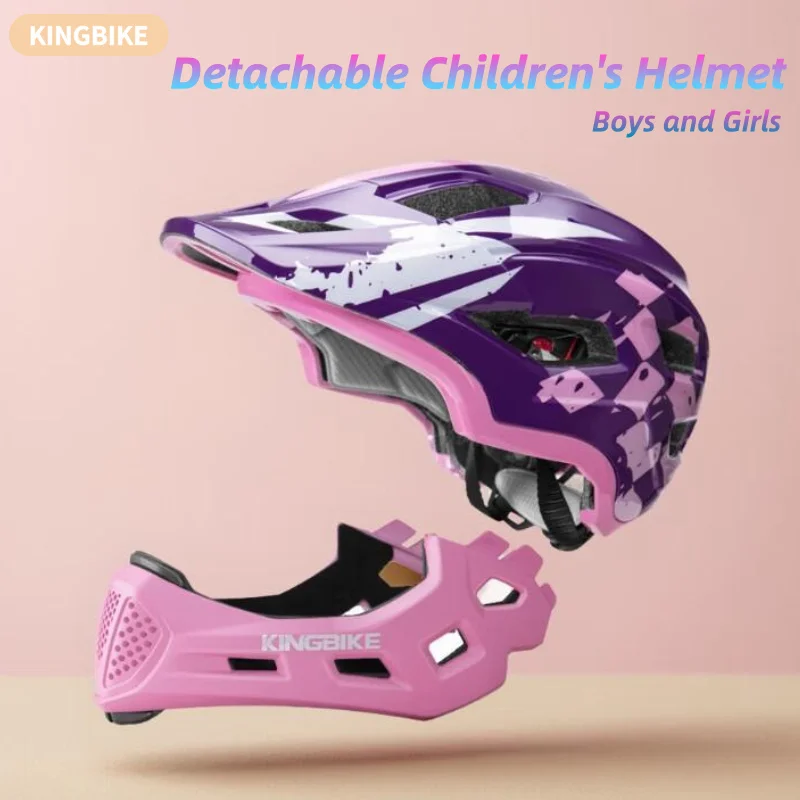 

KINGBIKE детский анфас шлем съемный защита подбородка велосипедный скутер защитное снаряжение детские молодежные MTB велосипедные шлемы