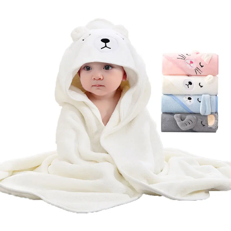 High Quality Organic Cotton Thick Hooded New Born Girls Poncho Toddler Baby Kids Bath Towel