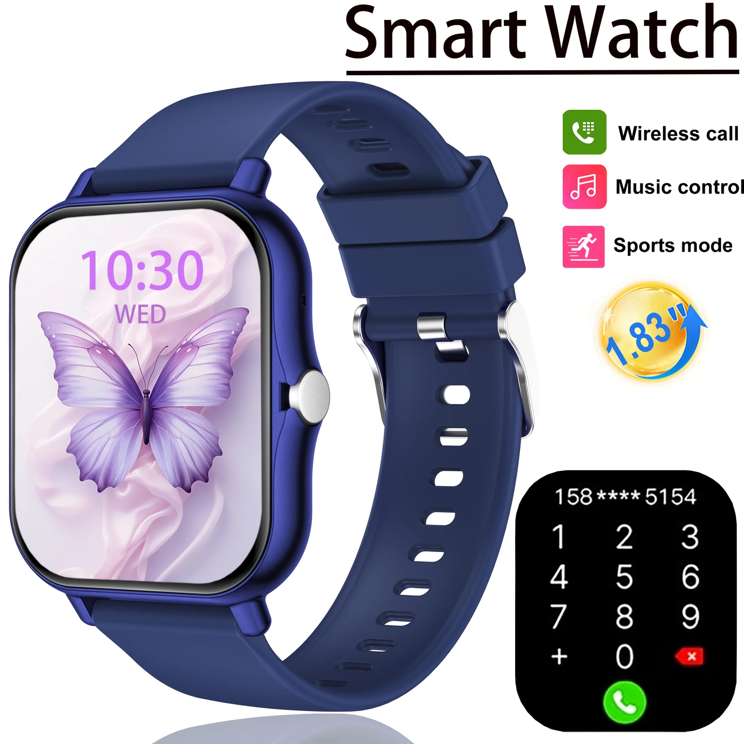 1.83-inch Full-Screen Touch Sports Smartwatch with Wireless Calling image