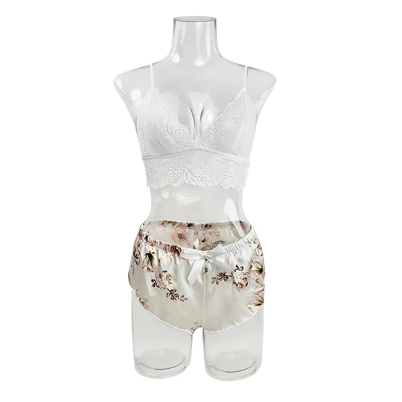 Summer New Lace Pajama Set Sexy Suspender Two-piece Top Shorts for Women