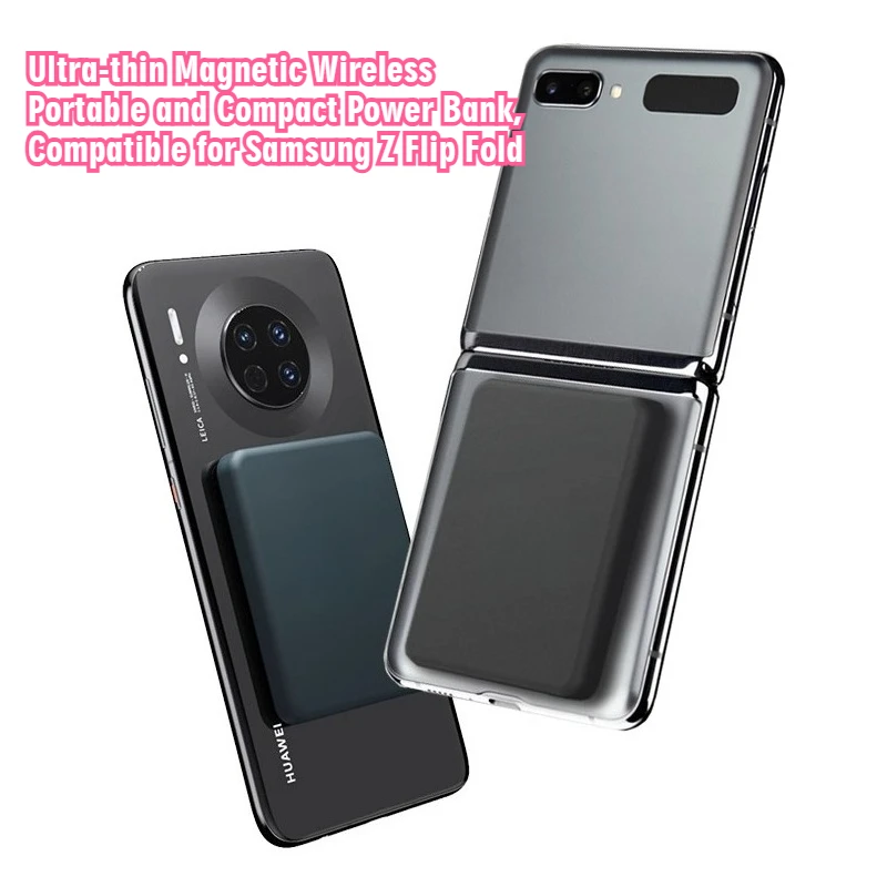 

Ultra-thin Magnetic Wireless Portable and Compact Power Bank, Compatible for Samsung Z Flip Fold