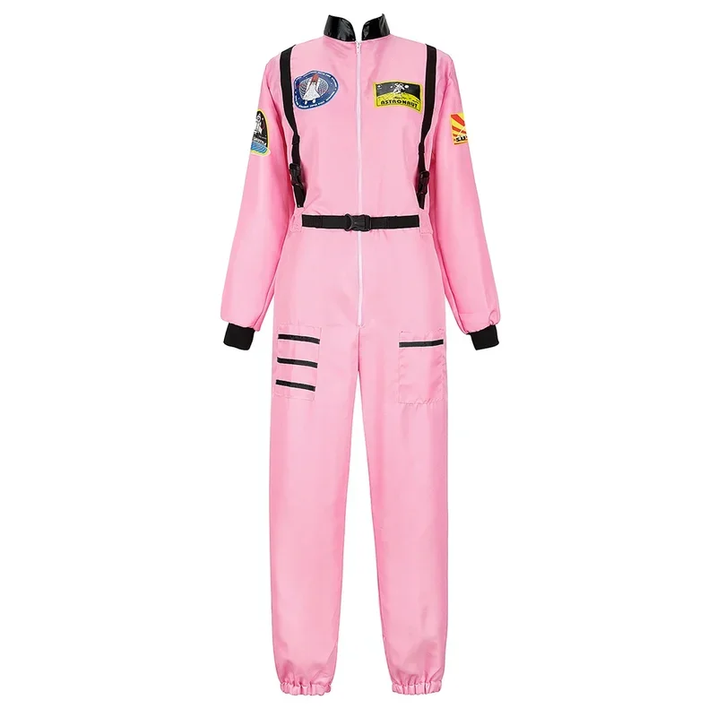 Women's Astronaut Costume Adult Flight Dress Up Party Coverall Space Cosplay Jumpsuit