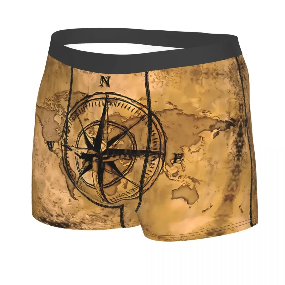 Destinations Men Boxer Briefs Underpants Ocean Compass Highly Breathable High Quality Gift Idea