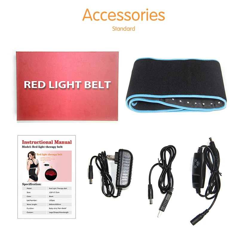 LED Red Light Heating Fat Reduction Belt 660nm/850nm Beauty infrared USB Hot compress waist Massage physiotherapy belt