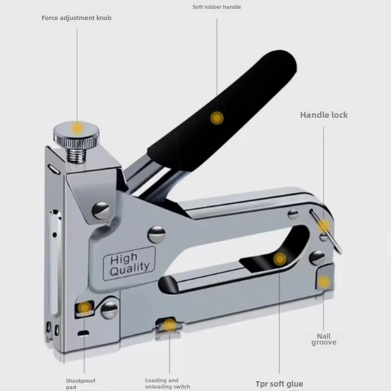 Manual Nail Gun 3 IN 1 Code Nailing Gun Air Nail Woodworking Special Direct Staple Book Martin Nailing Stapler Tool Household