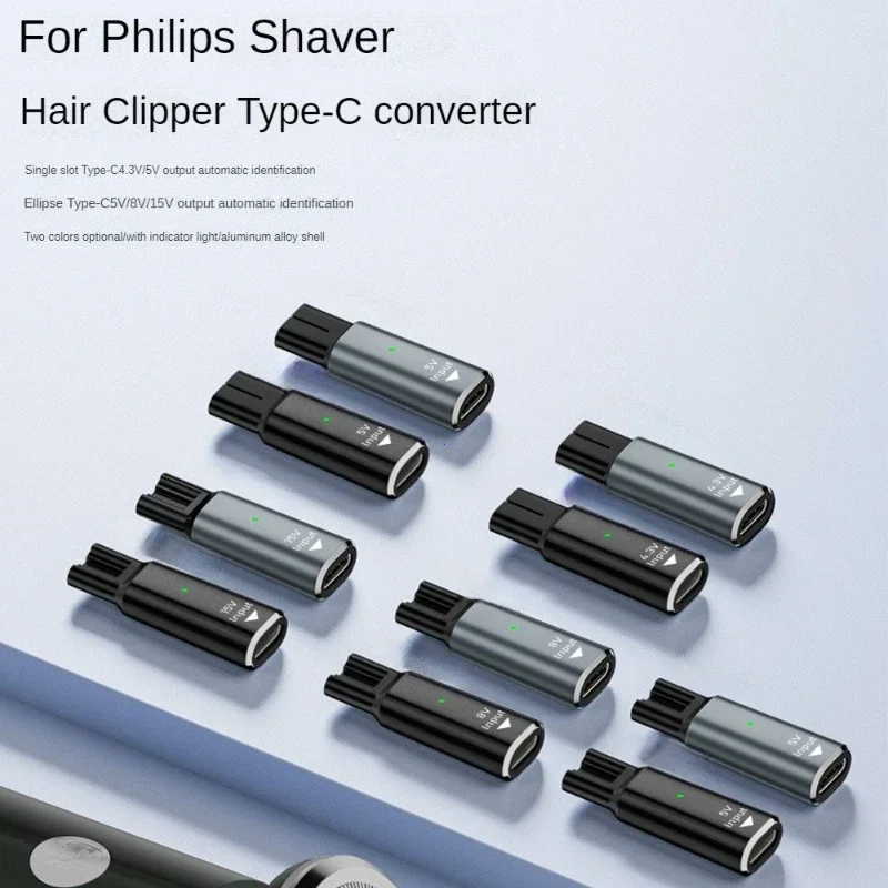 15V HQ8505 Type-C Shaver Adapter Charging Converter for Philips Norelco One Blade Pro QP6520 QP6530 QP6510 Beard Trimmer