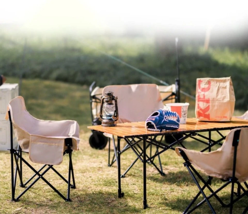 Campingstühle, klappbarer Outdoor-Mondstuhl, tragbarer Reise-Picknickstuhl für Kunststudenten, zum Skizzieren, Malen, Angeln, Wandern – Detail 8