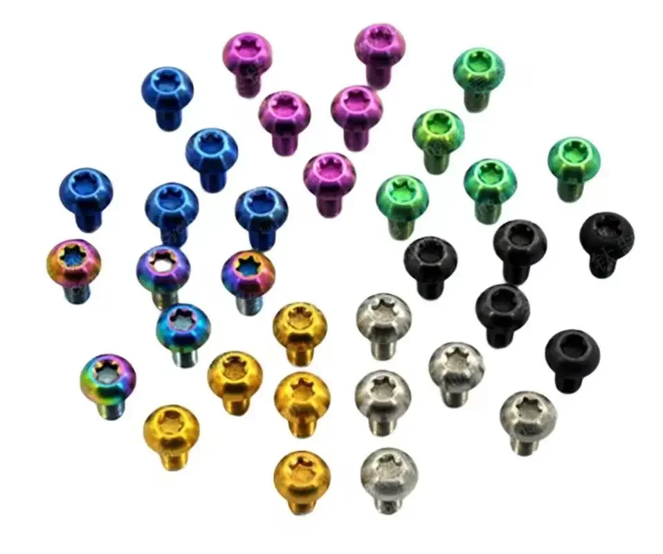 (2) M5x10mm M5x12mm GR5 TC4 Titanium Bike Torx T25 Head Screw Disc Brake Rotor Bolts Bicycle