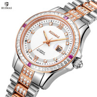 RUIMAS Sapphire Mechanical Women Watch Brand Luxury Steel Bracelet Ladies Fashion Watch Automatic Female Clock Reloj Mujer 6740