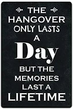 JP's Parcels Tin Signs Man Cave Decor- This Sign for Bar or Game Room, Has a Black Texture Look. 12 x 8 in.The Hangover Onl sign