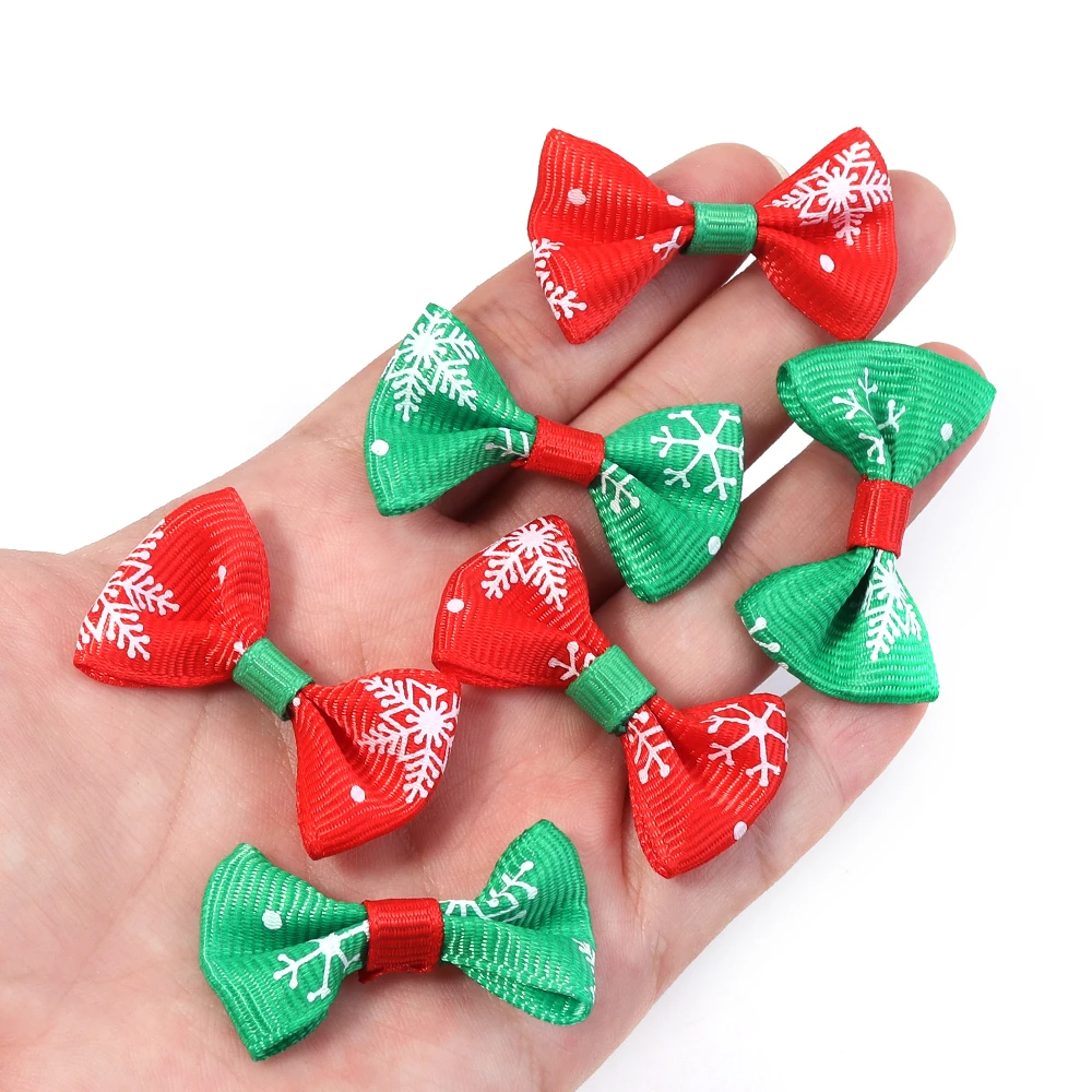 

30/60pcs Christmas Satin Ribbon Bows Handmade Bowknot for DIY Gift Wrapping Party Christmas Tree New Year Decoration Bow Supplie