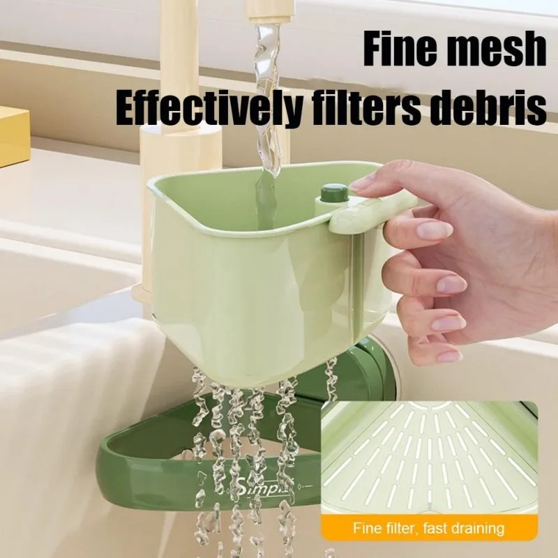 New Suction Cup Sink Drain Basket Household Fruit Washing Filter Basket Kitchen Triangular Sink Strainer For Food Waste ﻿