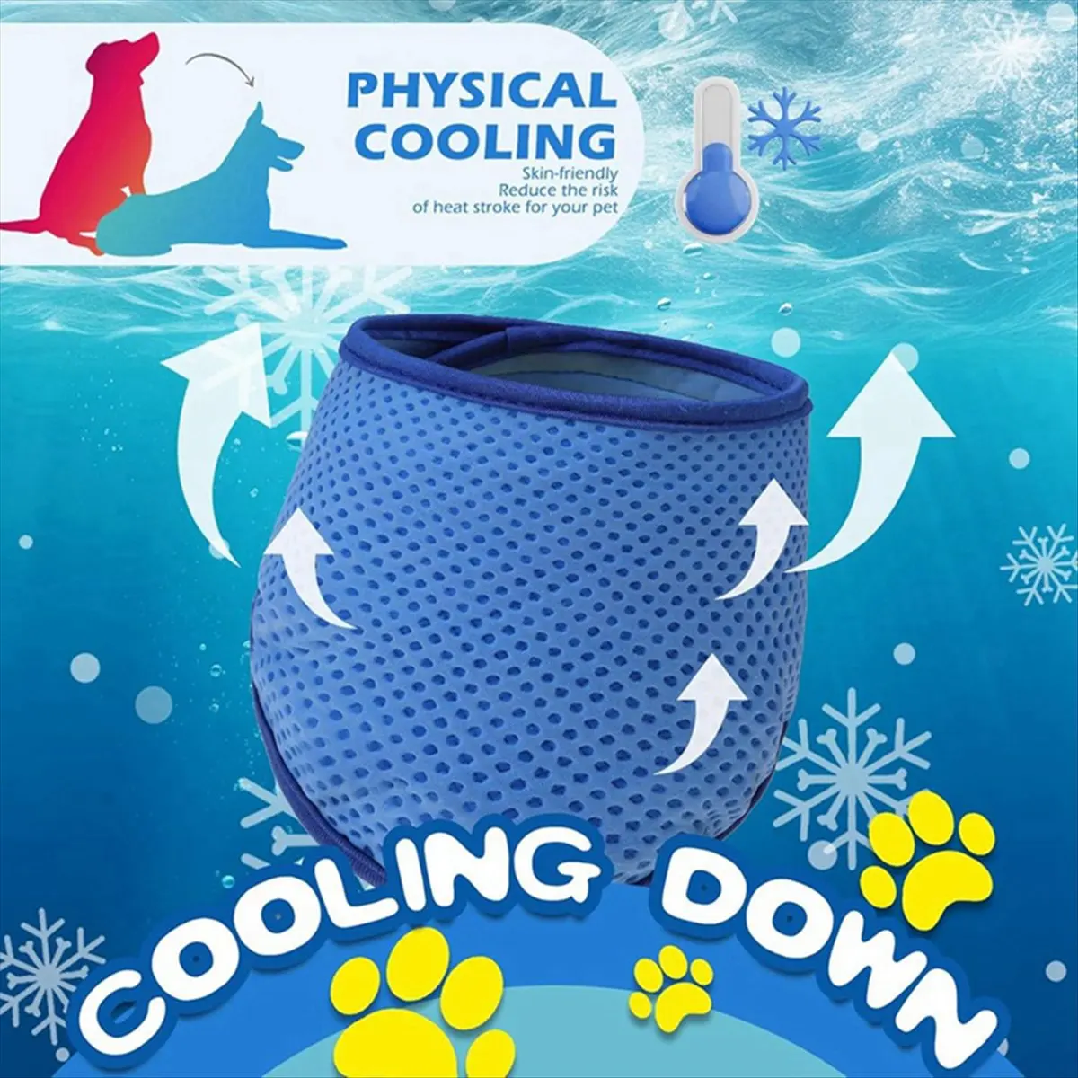 

*ABAB Dog Cooling Bandana 2 Pack Instant Chill Out Pet Scarf Adjustable, Summer Outdoor Ice Neck Cooler, Prevent Sunstroke M