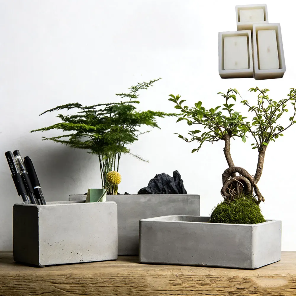 

Силиконовые формы для бетонных цветочных горшков, цементных кашпо, подставок для ручек, гипсовых форм, подсвечников, прямоугольных горшков для растений, формы для самостоятельного изготовления