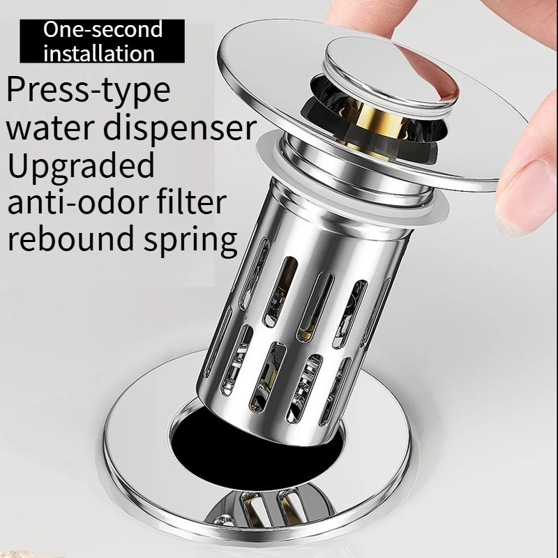 

Press-type Washbasin Leak Stopper Filter Screen Bouncing Core Basin Sink Faucet Anti-foam Plug Preventing Hair Blockage Removal