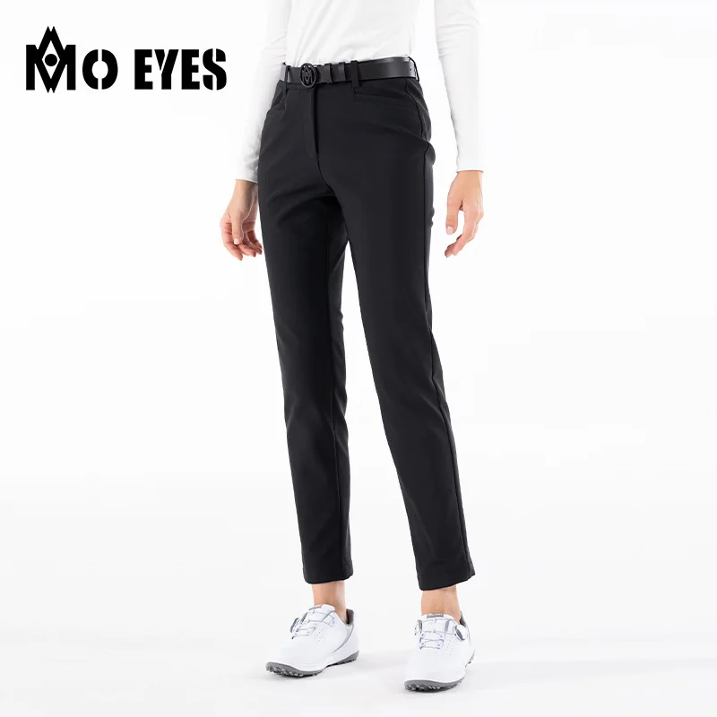 

MO EYES Golf-style women's pants with reflective and warming lining, simple and versatile long pants featuring a pocket.