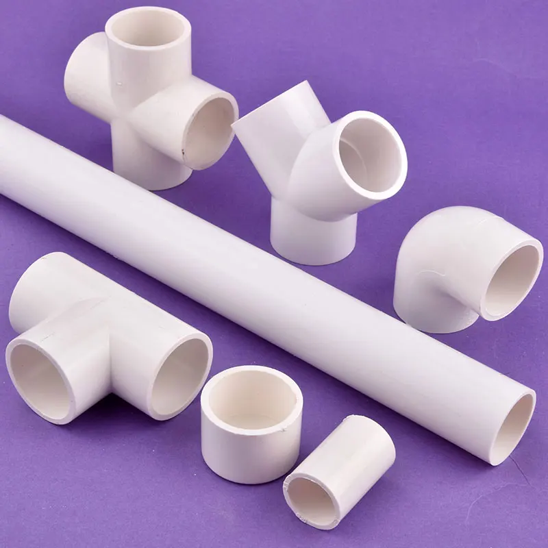 1Pc 20~50mm White PVC Pipe Connector Elbow Straight Tee Cross Joint Aquarium Supply Pipe Fittings Garden Irrigation DIY Adapter
