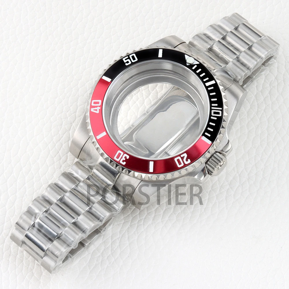 Obudowa zegarka NH35 40mm stal nierdzewna szkło szafirowe do mechanizmu Sub NH34 NH35 NH36 NH38 bransoleta Presidential wodoszczelność 100m