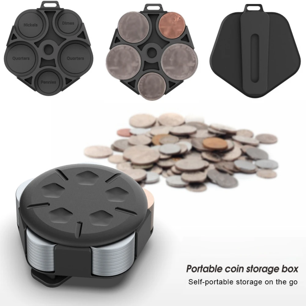 Round Euro Coin Storage Box Dispenser Portable Storage Purse Wallet Holders Storage Box For Coin Collector