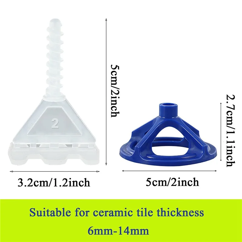 Sistem Perataan Ubin AB35, 50 Mur yang Dapat Digunakan Kembali dan 100 Alas, Sistem Perataan Ubin untuk Ubin Lantai Perekat Sendiri, Mudah Digunakan