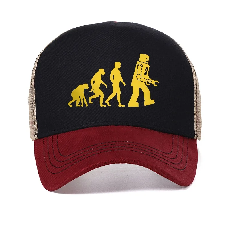 Robot Evolution The Big Bang Theory  hat Men Funny Summer Adjustable Mesh Breathable Snapback hats Casquette