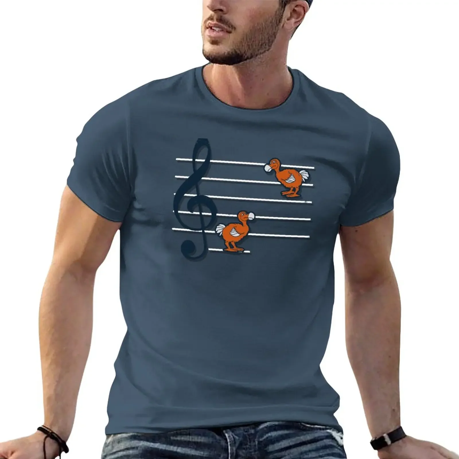 New Octave Dodos Cute Funny Original Clever Music Inspired Dodo Bird Cartoon Gift For Musicians T-Shirt Blouse Men's t-shirt