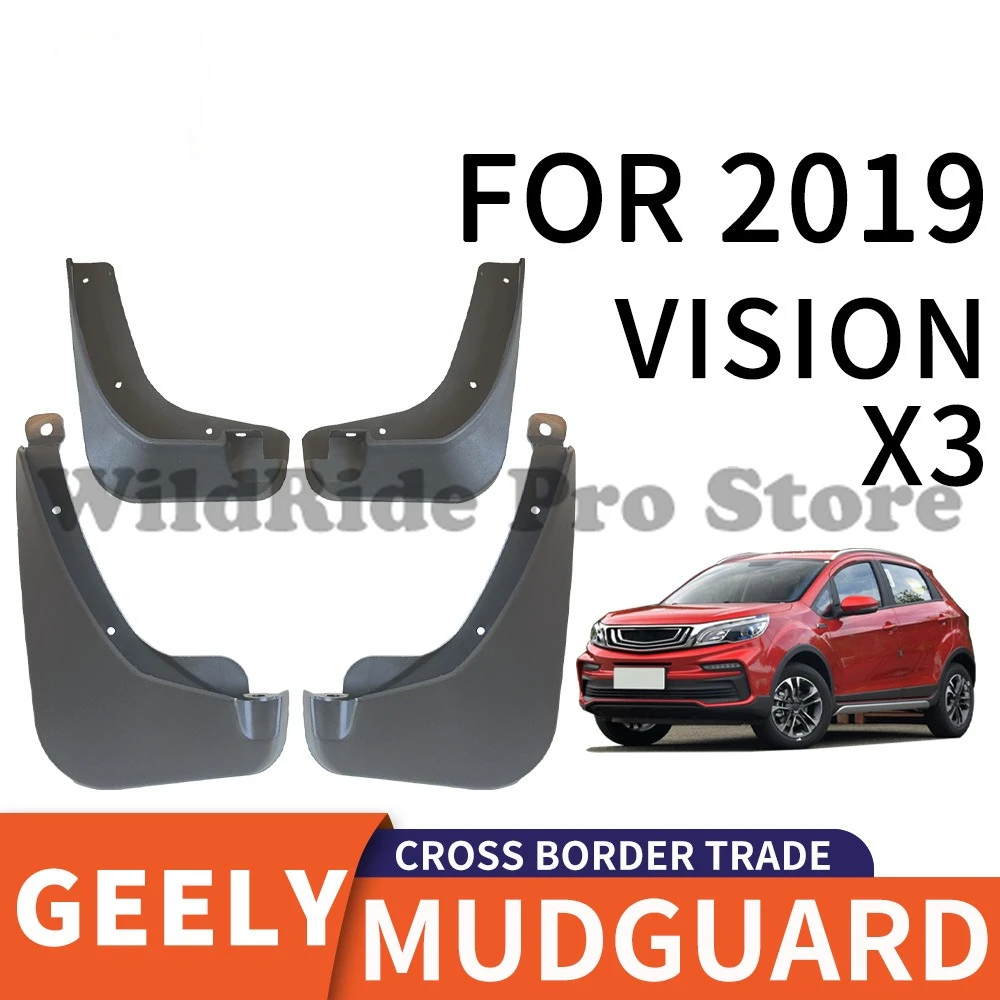 

Mud Flaps for 2019 Geely Vision X3, Set of 4, Custom Fit Splash Guards - No-Drill Installation
