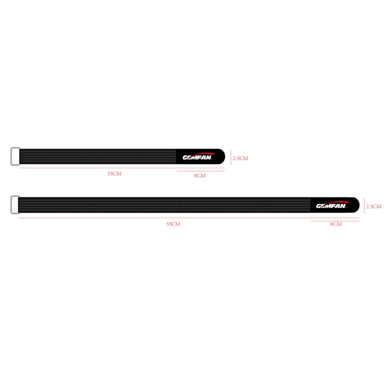 GEMFAN Lipo Battery Strap(1PC), 33x2cm / 55x2cm High Strength Magic Tie Down Anti Skid Battery Cinelifter Strap