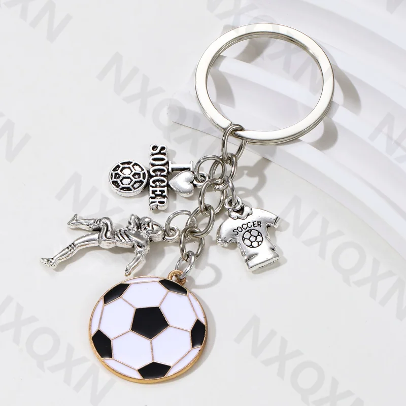 Classic Soccer Sportsman Shoes Enamel Alloy Keychain Simple Sports Key Ring For Women Men Love Football Friends Handmade Jewelry