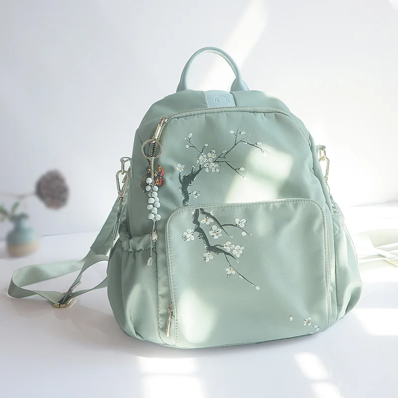 Harajuku retro mori literatura arte mochila para mulheres, bolsa de escola feminina, bolsa de ombro, estilo ins, pequena floresta fresca, simples, estudante