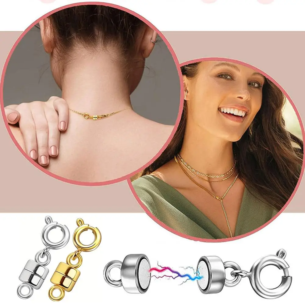 Colar magnético Fecho e Fechamentos, Extensor de Corrente, Prata e Ouro, Pulseira e Colares, Drop Shipping, X2E7