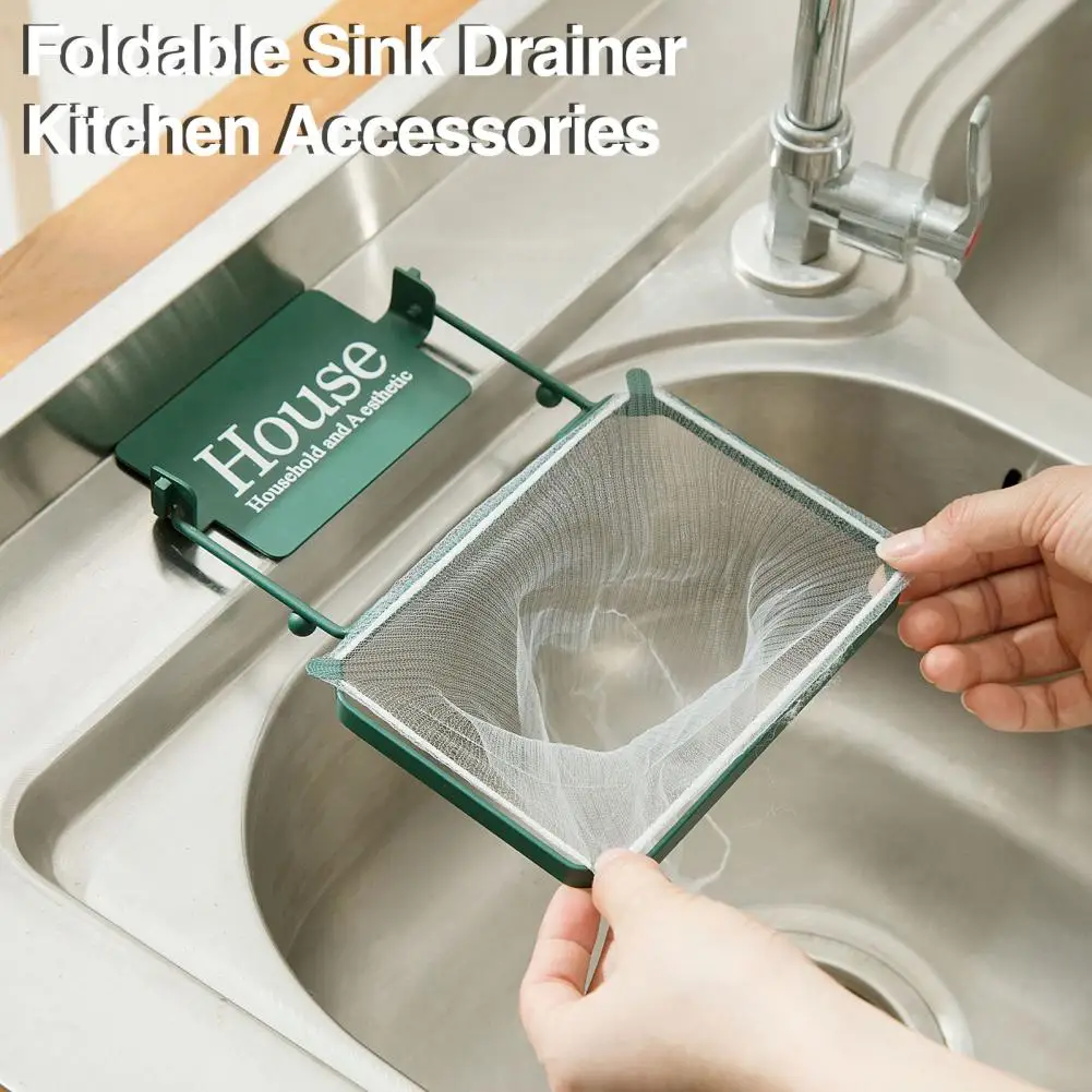 1 Set Kitchen Sink Filter Shelf Fine Mesh Hole Sink Corner Food Catcher Leftovers Filter with Strainer Bags Kitchen Supplies