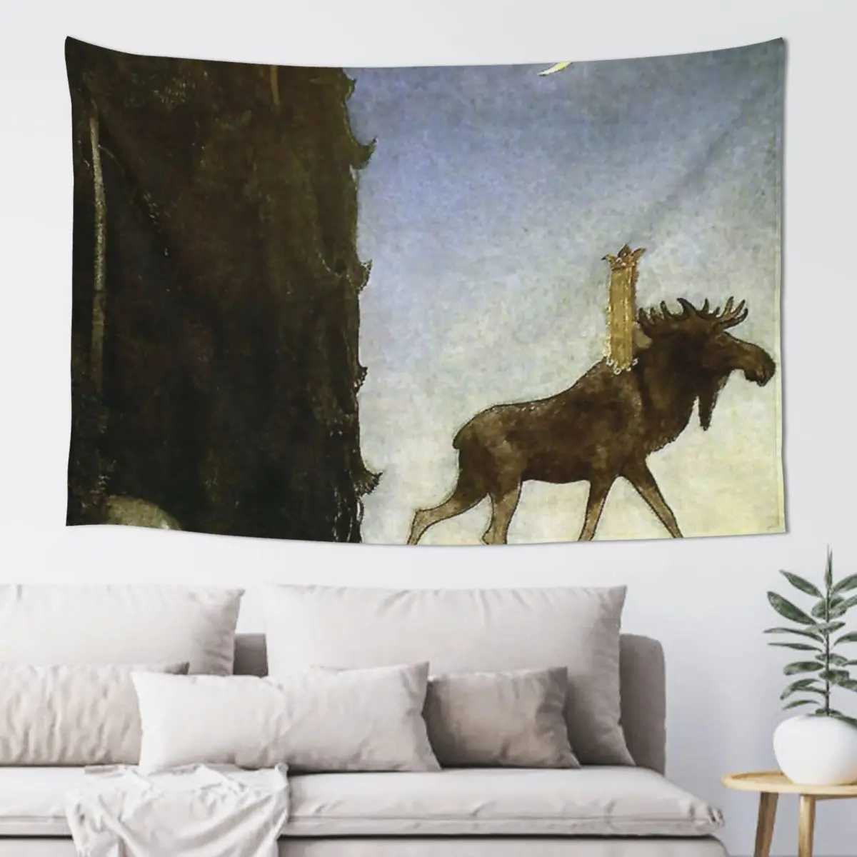 

“Leap the Elk Rescues Princess Tuvstar”by John Bauer Tapestry Cute Room Things Wallpaper Bedroom Tapestry