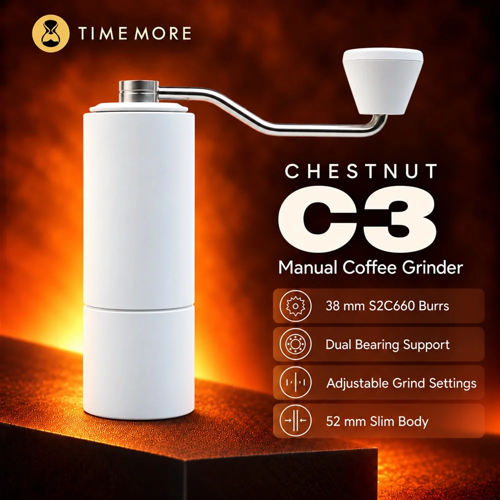 TIMEMORE Chestnut C3 Manual Coffee Grinder Portable Pour over Espresso Grinder S2C Burr Inside Hand Grinder With Double Bearing