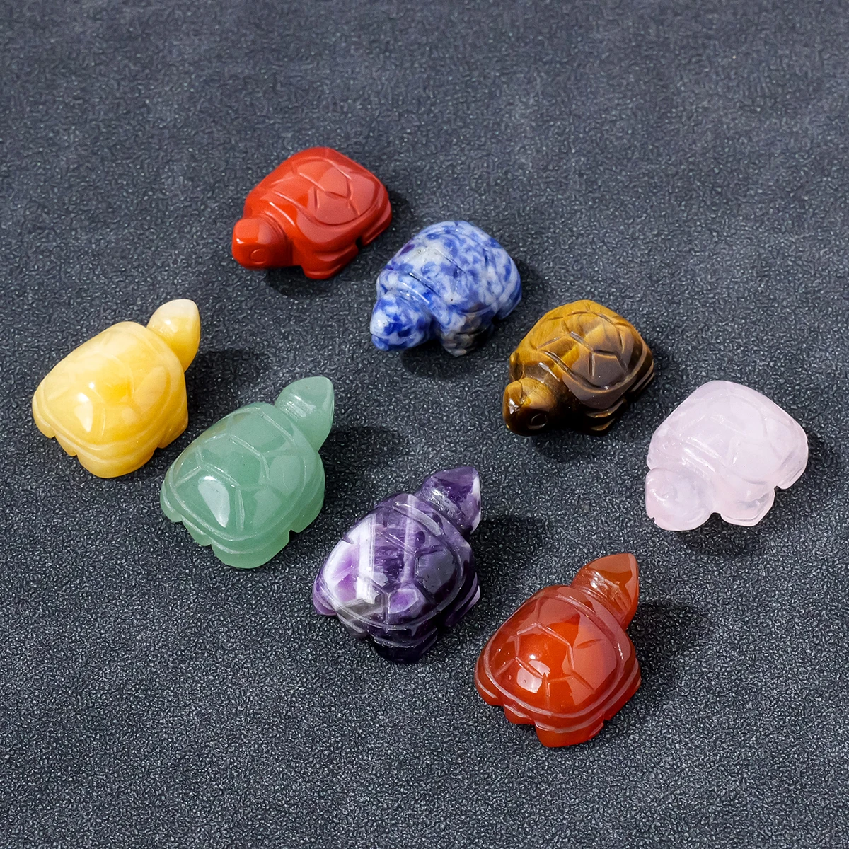 1pc Natural Crystal Mini Turtle Tortoise Statue Carved Reiki Healing Crystal Animal Figurine Crafts Home Decoration