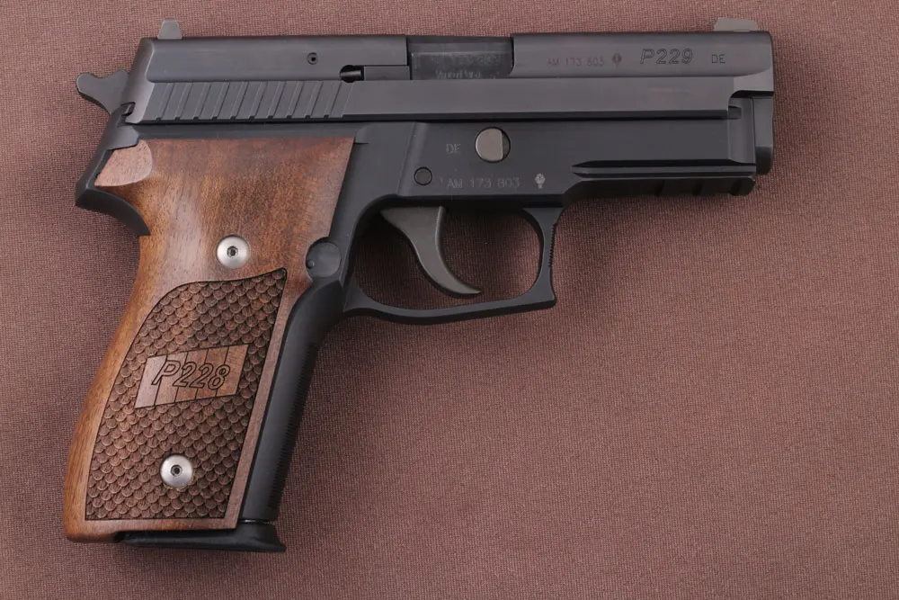 KSD Brand Sig Sauer P228 / P229 Compatible Walnut Grips Dragon Skin