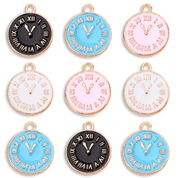 Peixin Fashion Mixed 20Pcs Funny Clock Enamel Color Pendant for Couple Bracelet Necklace DIY Jewelry Making Charm Wholesale