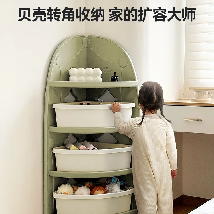 Estante esquinero, armario de almacenamiento para niños, habitación infantil, estante de almacenamiento de juguetes para bebés, caja de almacenamiento multicapa