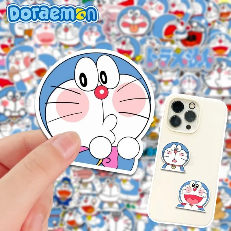 100Pcs Cartoon Doraemon Stickers DIY Handbook Guitar Luggage Decorations Stickers Kawaii Accessories Waterproof Sticker Toys