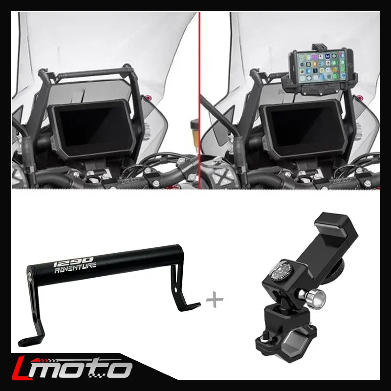 

Phone Holder 12/22mm Handle Bar Bracket for Duke 1290 Super Adventure S R 2017 2018 2019 2020 - 2022 GPS Navigation Mount Plate