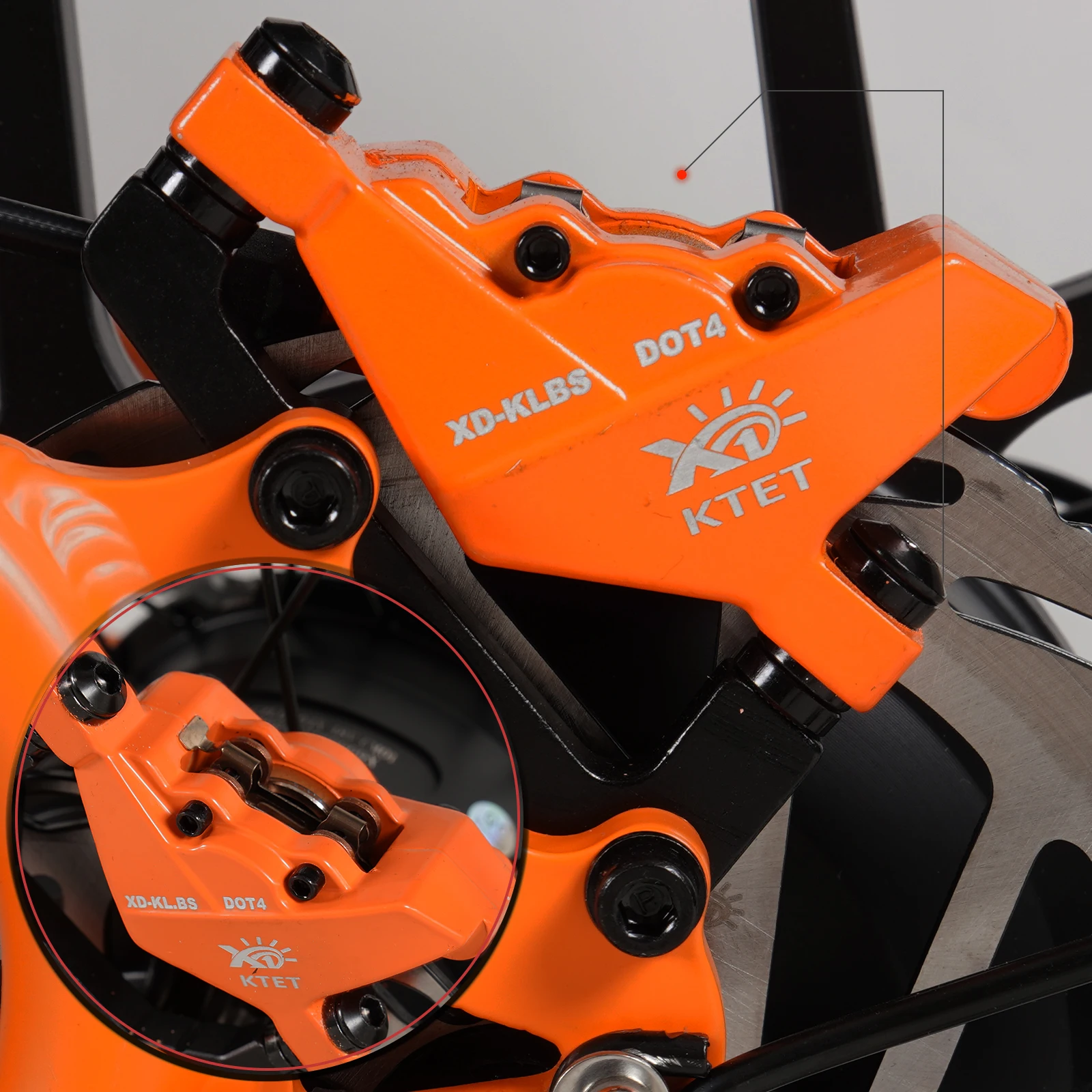 

KTET Dual Piston Oil Hydraulic Disc Brake Set for Ebike Electric Bicycle, Power Cut Off Brake Lever, Front Rear Dual Disc Brake