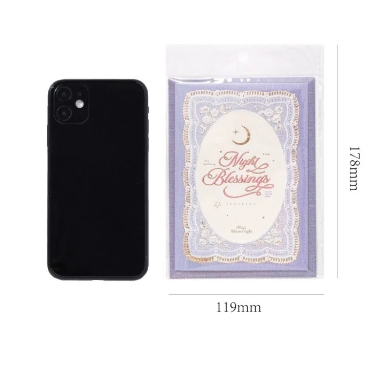 Hot-Stamped Greeting Card and Envelope Set: 3D Lace European Vintage Gift Card with Personalized Message