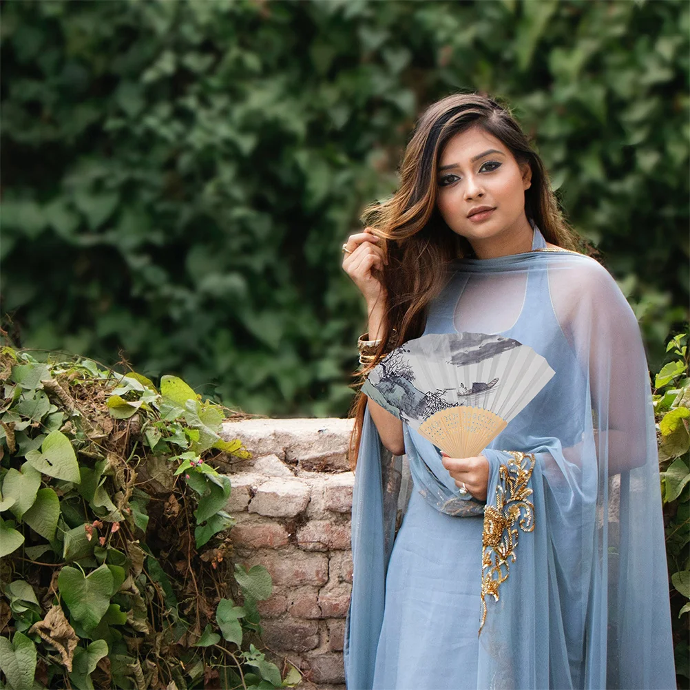 

2Pcs Wood Folding Fan Frame Foldable Handheld Hand Fan DIY Kit Blank for Weddings Baby Showers Birthday Parties Decorative