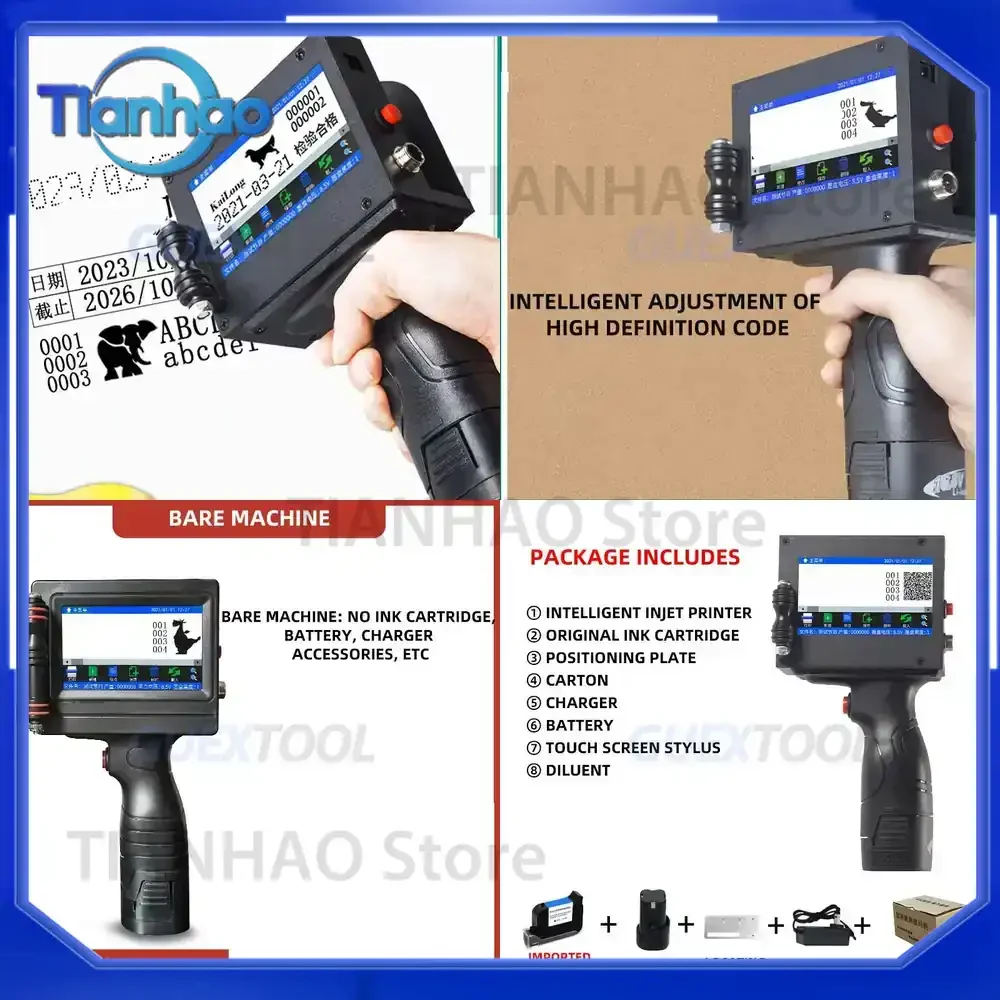 Portable Expired Barcode Inkjet Handheld Encoder for Batch Number Printing on Carton Outer Packaging Box