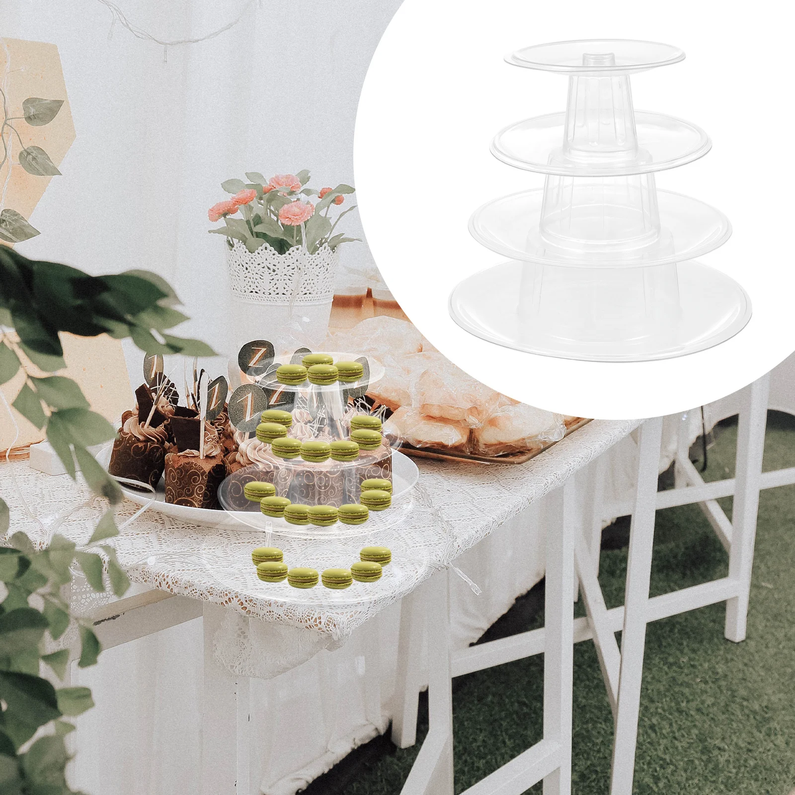 

Macaron Display Rack 4-Tier Plastic Cake Stand For Wedding Party Dessert Fruit Display Holder Kitchen Bar Tool