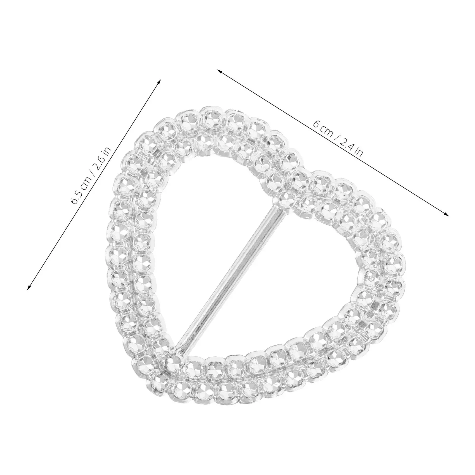 100Pcs Heart Scarf Buckle Rhinestone Heart Shaped Clips Scarf Fastener Multi-Function Decorative Clothes Buckle for Shawls Belts