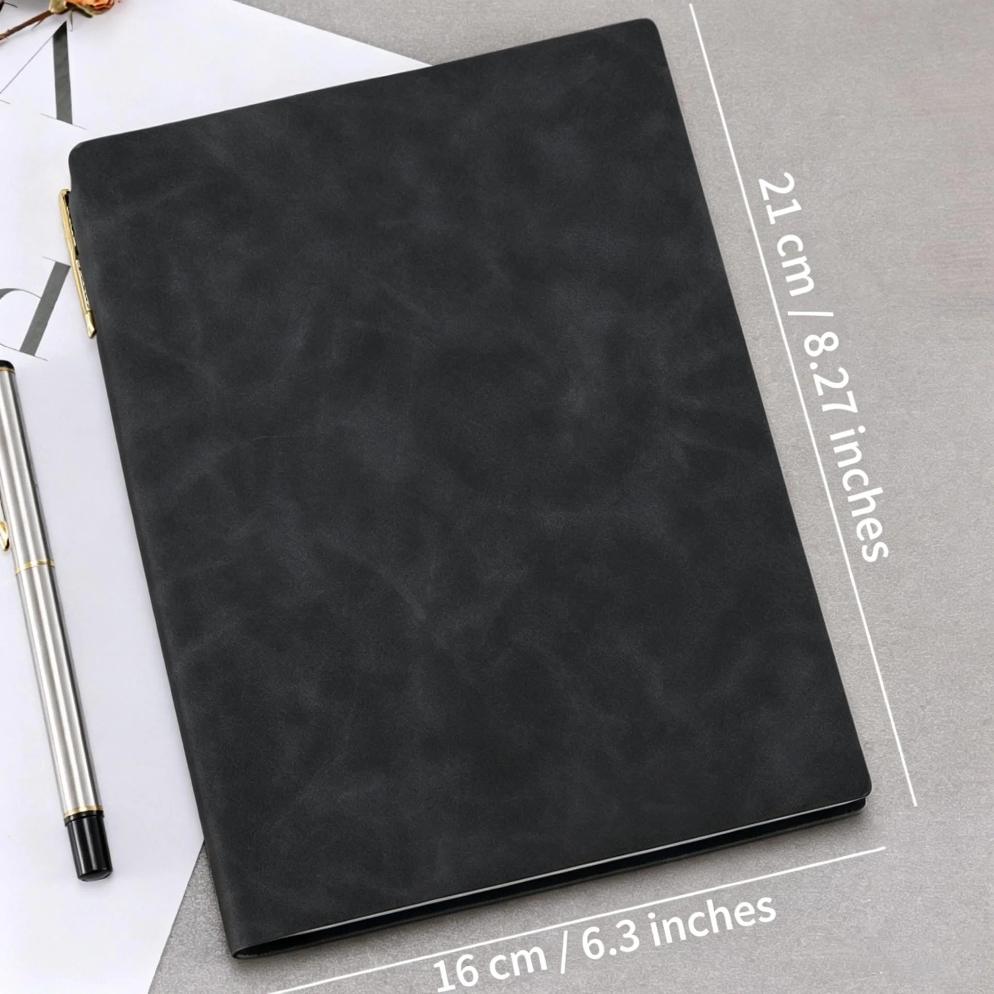 A5 Soft Leather Notebook - Thickened Office Business Meeting Notepad New Durable Notebook for Notes And Sketching